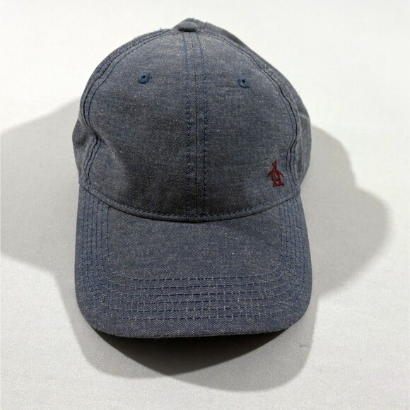 Original Penguin Denim Blue Baseball Hat Cap Adjustable Preppy Poly Cotton - Picture 1 of 9